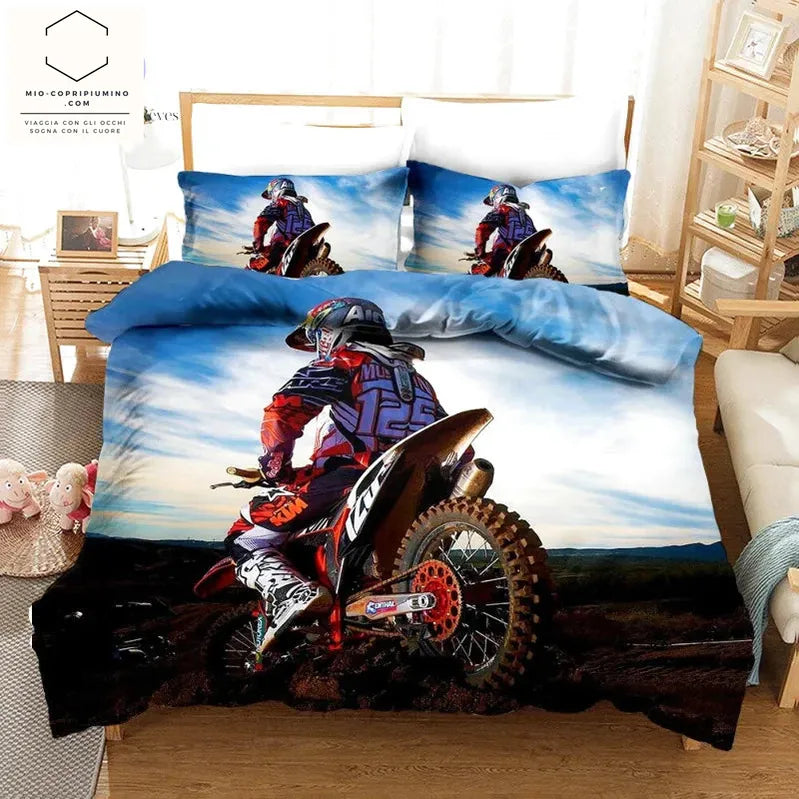 Copripiumino Moto Cross